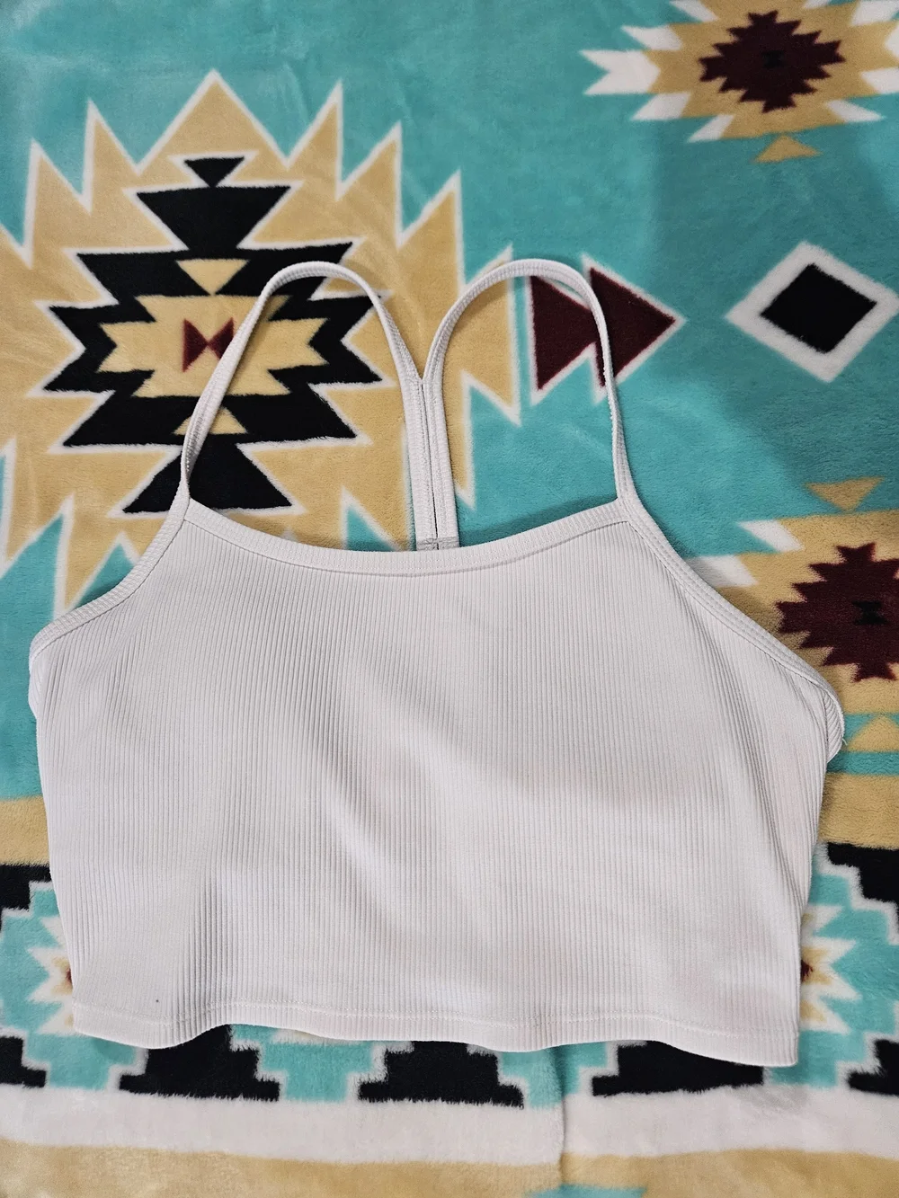 ALO Yoga Cream Ribbed Cropped Camisole